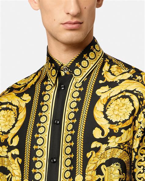 versace barocco silk shirt|versace barroco print silk shirt.